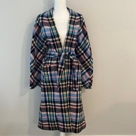 Stine Goya Fernanda Check MIDI Wool Coat Jacket - Picture 2 of 11